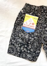【cook man chef short pants paisley】クックマン シェフ ショートパンツ ペイズリー(black paisley)