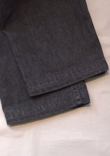 裾加工/ダメージ加工(Denim Trousers Black)