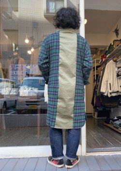 画像2: 【Re,LINK Remake Flannel Check Gown Cardigan】リ,リンク リメイク フランネル ガウンカーディガン(green)