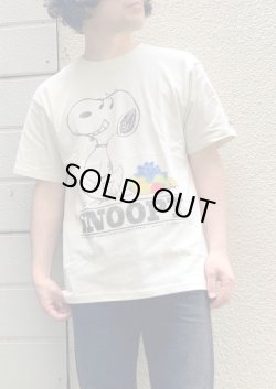 画像1: 【FRUIT OF THE LOOM×PEANUTS Short Sleeve Tee】フルーツ オブ ザ ルーム×ピーナッツ 表ピーチ起毛 半袖Tee(ivory)