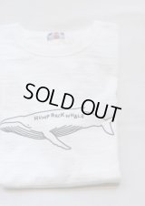 【u.m.i slab cotton s/s tee hump back whale, made in japan】ユーエムアイ スラブコットン 半袖Tee, 日本製(white)