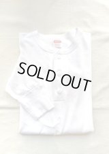 【Healthknit US-cotton Henley-neck L/S Tee】ヘルスニット アメリカ綿 ヘンリーネック 長袖Tee(white)