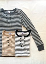 【Robert P. Miller Panel ribbed Henley neck Long sleeve Tee】ロバート ピー ミラー パネルリブ ヘンリーネック ロングスリーブTee(3カラー展開)