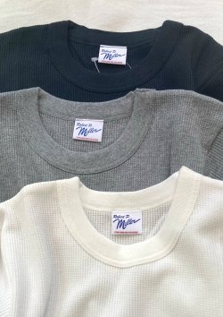 画像1: 【Robert P.Mileer Waffle Long sleeve Tee】ロバート ピー ミラー ワッフル長袖Tee(3カラー展開)