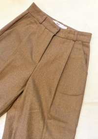 【Wool-touch Pintuck Wide Slacks】ウールタッチ ピンタック ワイドスラックス(brown)