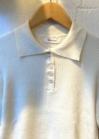 他の写真1: 【Rib Knit Long-sleeve Polo Shirt】リブニット 長袖ポロシャツ(natural)