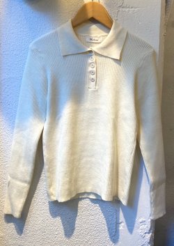 画像4: 【Rib Knit Long-sleeve Polo Shirt】リブニット 長袖ポロシャツ(natural)