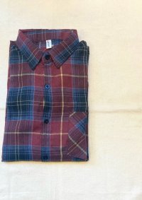 【Flannel Check Shirt】フランネル チェックシャツ(burgundy)