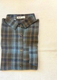 【Flannel Check Shirt】フランネル チェックシャツ(gray)