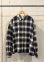 画像2: 【OMNES Rayon Check Long sleeve Shirt】オムネス レーヨン袖ボリューム チェック長袖シャツ(black) (2)