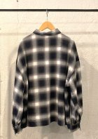 他の写真2: 【OMNES Rayon Check Long sleeve Shirt】オムネス レーヨン袖ボリューム チェック長袖シャツ(black)