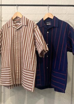 画像1: 【ciao Stretch sucker Havana Shirt/ made in Japan】チャオ ストレッチ サッカー キューバシャツ/ 日本製(2カラー展開)