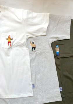 画像1: 【gym master 7.4oz Pocket S/S Tee】ジムマスター 7.4オンス レスラー刺繍ポケットTee(3カラー展開)