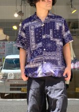 【HOUSTON Aloha Shirt/ BANDANA】ヒューストン アロハシャツ/ バンダナ(navy)