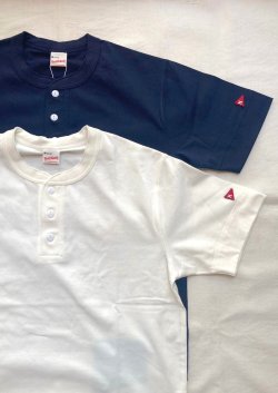 画像1: 【Healthknit Openend Dry Henley-neck Short-sleeve Tee】ヘルスニット オープンエンド ドライ ヘンリーネック半袖Tee(2カラー展開)
