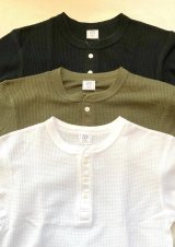 【JEMORGAN Waffle Henley neck Long sleeve Tee】ジェーイーモーガン ワッフル ヘンリーネック 長袖Tee(3色展開)