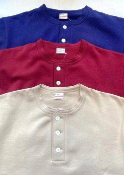 画像1: 【Healthknit Classic Sweat Henley-neck】ヘルスニット クラシック スウエット ヘンリーネック (3カラー展開)