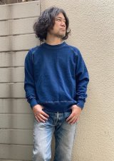 【gym master 11oz Indigo Sweat Crew neck】ジムマスター 11オンス インディゴ スウエット クルーネック(dark indigo blue)