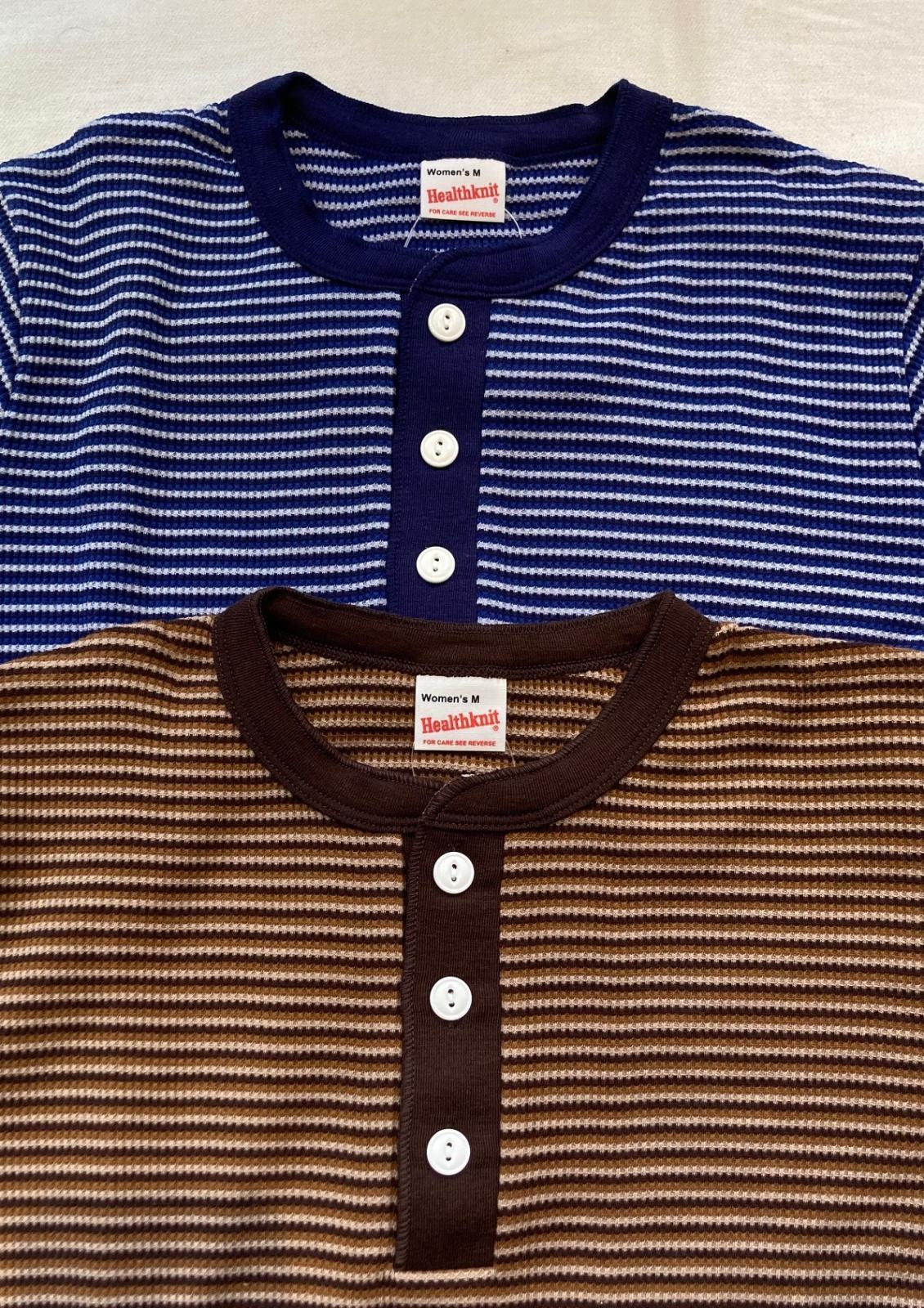 【Healthknit】 Multi Border Waffle Henley-neck/ Women's 商品アップ完了です。