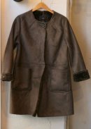 画像: 【Quand】fake mutton no-collar coat (brown)追加入荷しました。