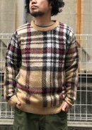 画像: 【power to the people】shaggy check knit crew-neck 商品アップ完了です。
