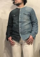 画像: 【Re,LINK】2 for 1 no-collar denim shirt/ remake 商品アップ完了です。