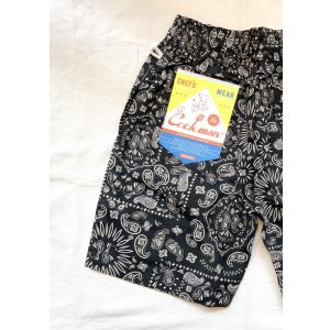 画像: 【cook man chef short pants paisley】クックマン シェフ ショートパンツ ペイズリー(black paisley)