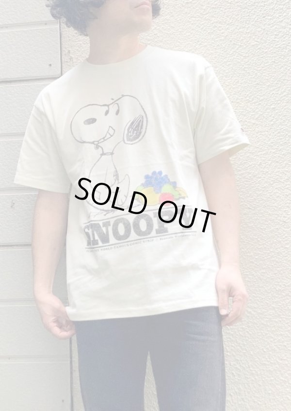 画像1: 【FRUIT OF THE LOOM×PEANUTS Short Sleeve Tee】フルーツ オブ ザ ルーム×ピーナッツ 表ピーチ起毛 半袖Tee(ivory)