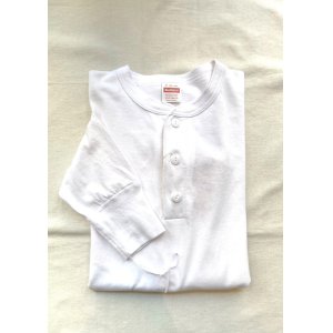 画像: 【Healthknit US-cotton Henley-neck L/S Tee】ヘルスニット アメリカ綿 ヘンリーネック 長袖Tee(white)