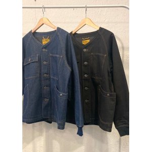 画像: 【gym master Half Moon Pocket Collarless Jacket】ジムマスター ハーフムーンポケット ノーカラー 中綿ジャケット(2カラー展開)