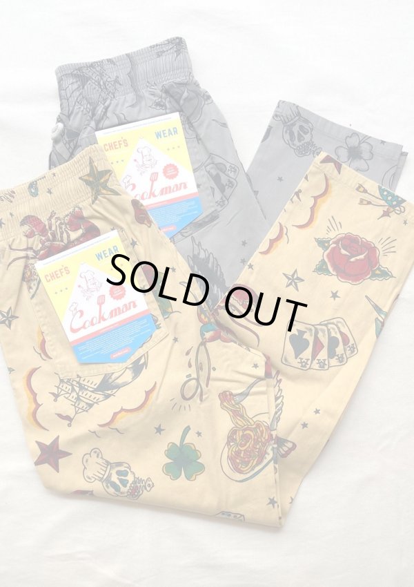 画像1: 【Cookman Chef Pants Old Tattoo】クックマン シェフパンツ オールドタトゥ(2カラー展開)