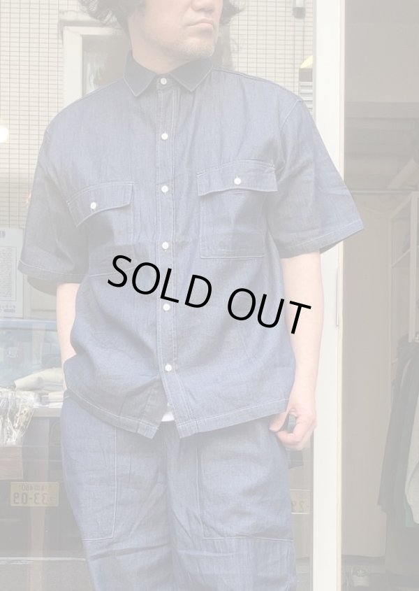 画像1: 【gym master Light Denim Short Sleeve Shirt】ジムマスター ライトデニム ショートスリーブ シャツ(one wash)