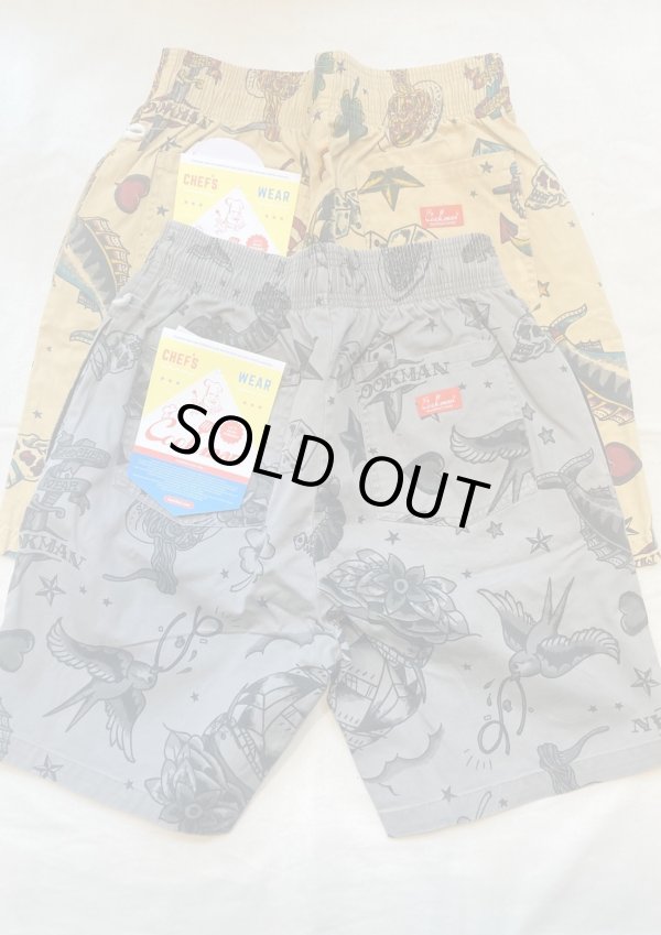 画像1: 【Cookman Chef Short Pants Old Tattoo】クックマン シェフショートパンツ オールドタトゥ(2カラー展開)
