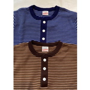 画像: 【Healthknit Multi Border Waffle Henley-neck/ Women's】ヘルスニット マルチボーダー ヘンリーネック長袖Tee/ レディース サイズ(2カラー展開)