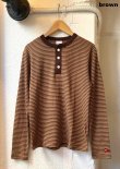 画像2: 【Healthknit Multi Border Waffle Henley-neck/ Women's】ヘルスニット マルチボーダー ヘンリーネック長袖Tee/ レディース サイズ(2カラー展開)