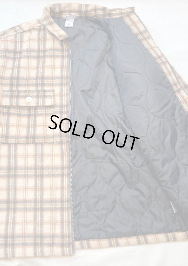 画像3: 【gym master Heavy Flannel Check Zip Jacket】ジムマスター ヘビーフランネル チェック 中綿ジップジャケット(beige)