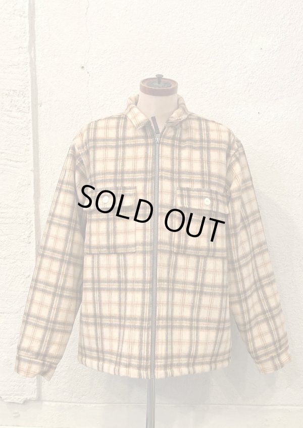画像2: 【gym master Heavy Flannel Check Zip Jacket】ジムマスター ヘビーフランネル チェック 中綿ジップジャケット(beige)