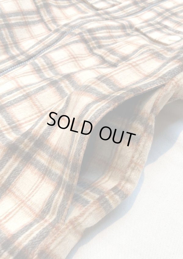 画像6: 【gym master Heavy Flannel Check Zip Jacket】ジムマスター ヘビーフランネル チェック 中綿ジップジャケット(beige)
