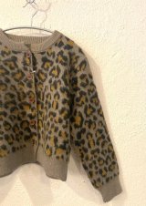 画像: 【Import Leopard Knit Cardigan】インポート レオパード ニットカーディガン(gray)