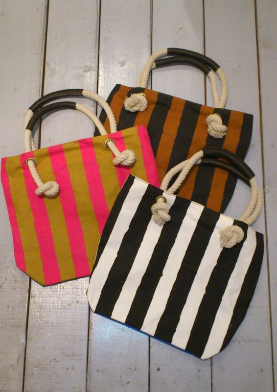 画像: 【SOUND TRACK】stripe hand print/tote bag商品アップ完了です。