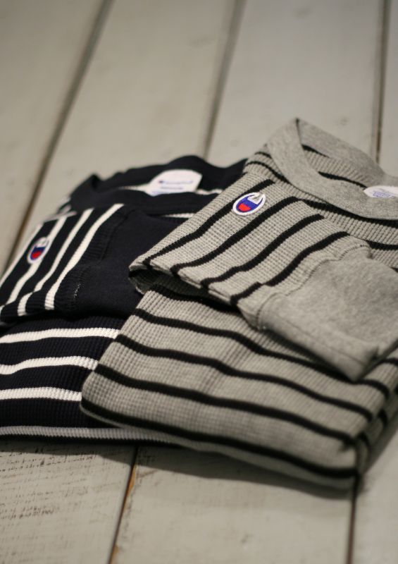 画像: 【champion】border waffle/thermal c-neck L/S tee 商品アップ完了です。