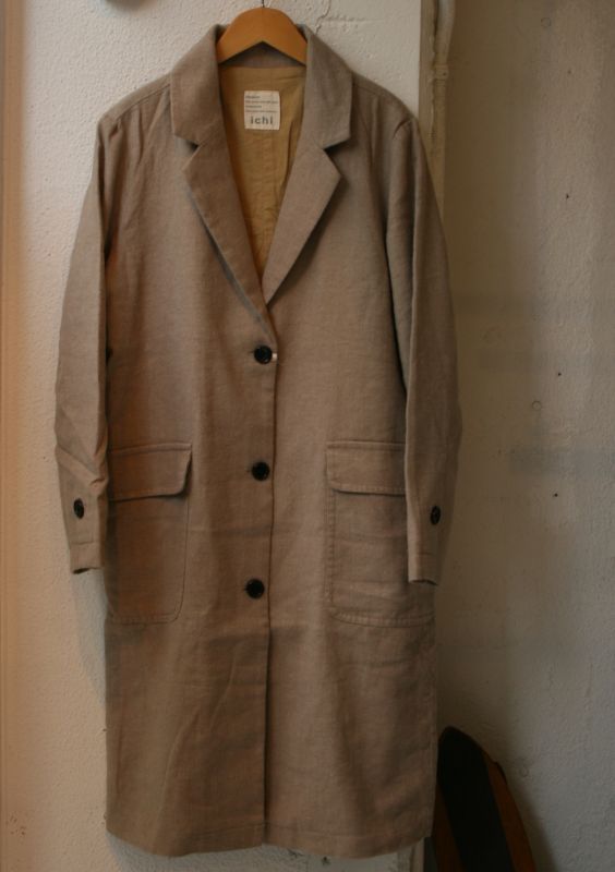 画像: 【ichi】wool linen twill long JK　商品アップ完了です。