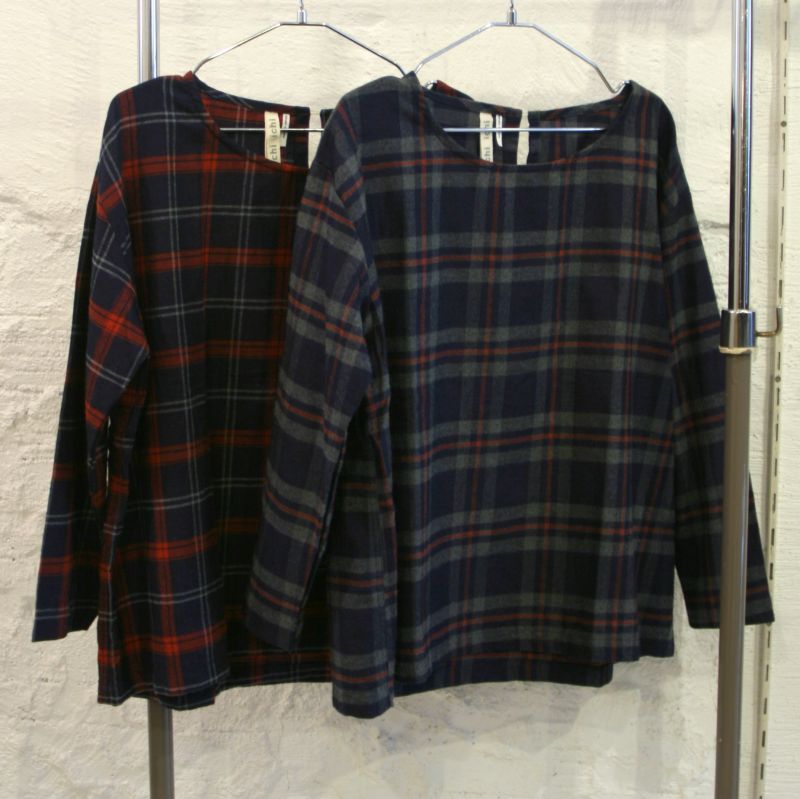 画像: 【ichi】indigo flannel check pullover 商品アップ完了です。