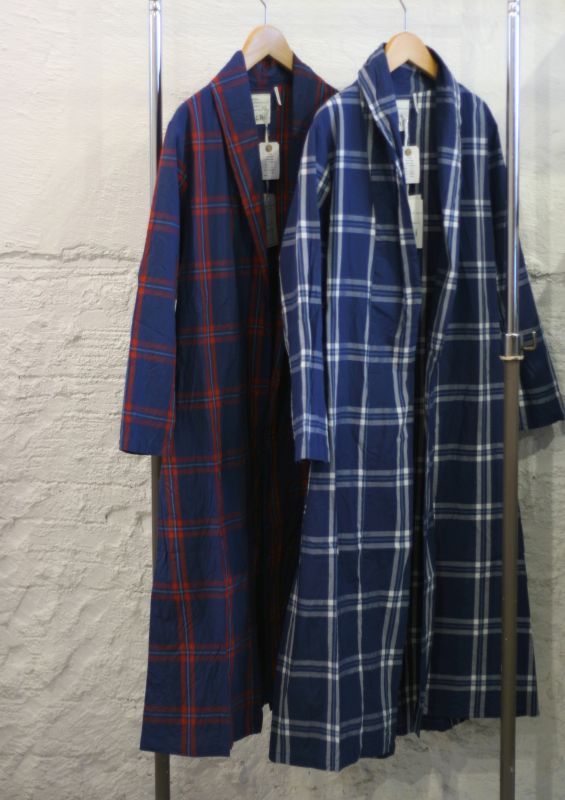 画像: 【ichi】indigo check gown cardigan 商品アップ完了です。