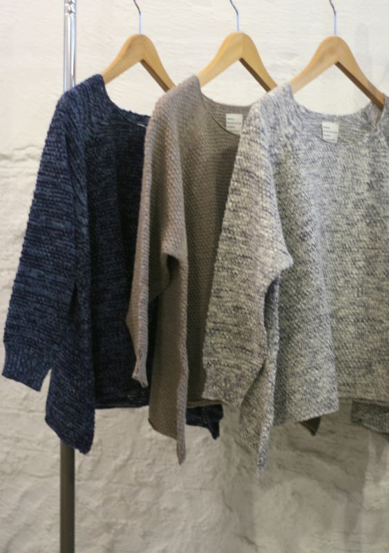 画像: 【ichi】cotton×linen slab knit lagran flare pullover 商品アップ完了です。