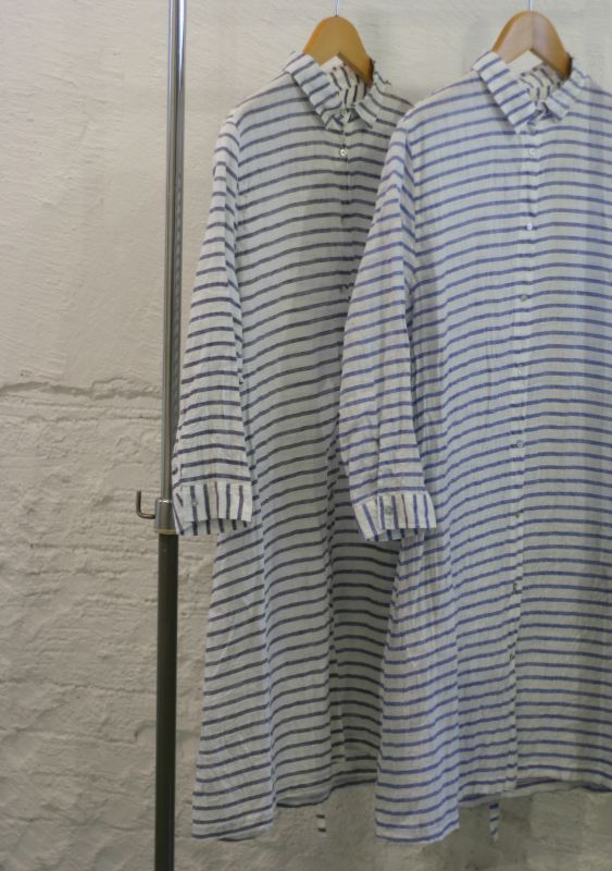 画像: 【ichi】linen border shirt one-piece 商品アップ完了です。