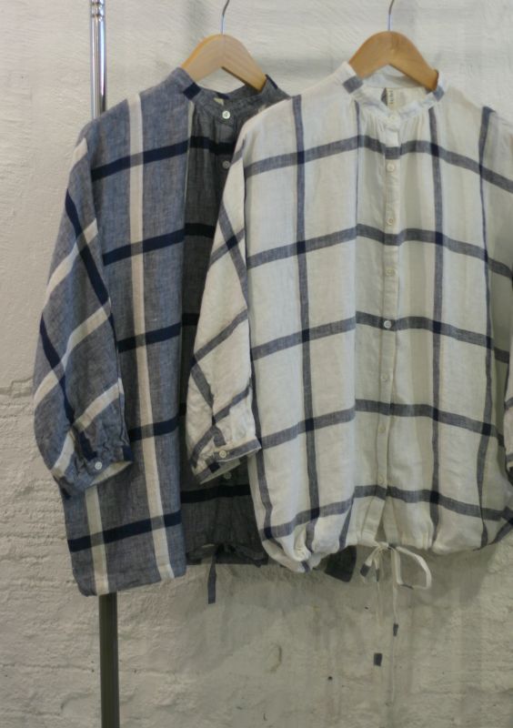 画像: 【ichi】linen check chambray dolman shirt 商品アップ完了です。