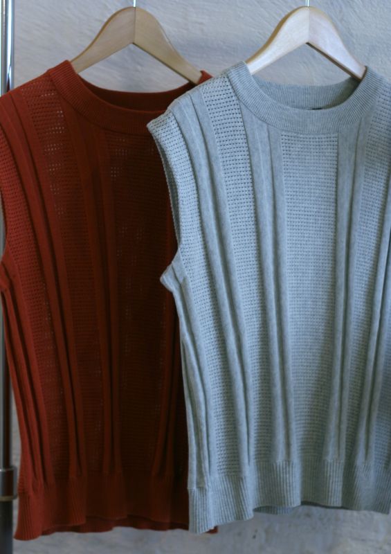 画像: 【w-closet】cotton-knit vest 商品アップ完了です。