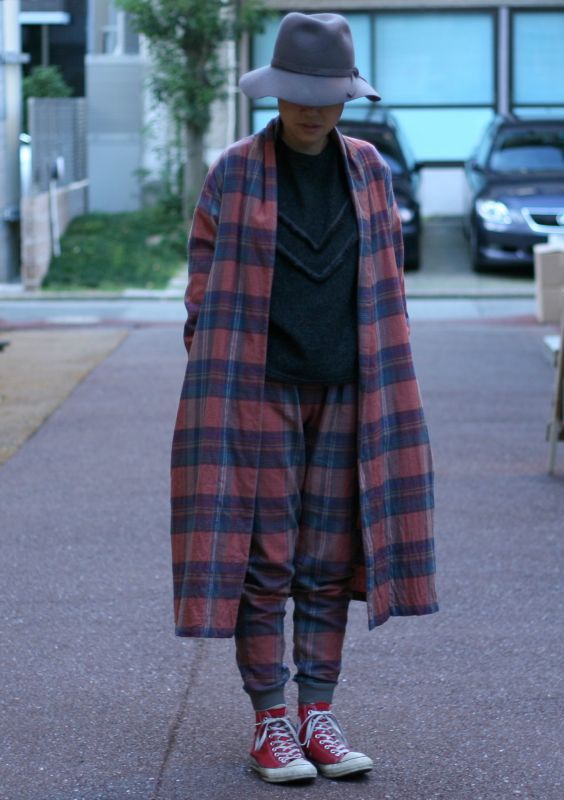 画像: 【ichi】cotton check gown-cardigan, pant 商品アップ完了です。