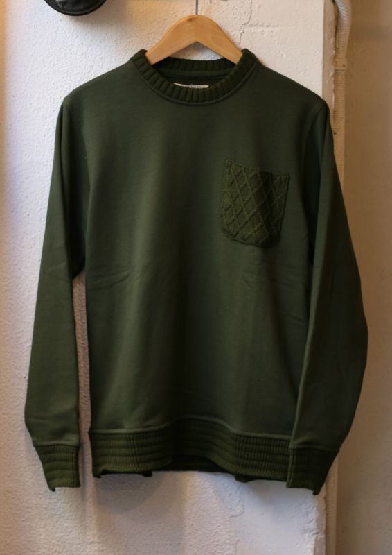 画像: 【M2SQUARED】knit pocket crew neck sweat shirt 商品アップ完了です。